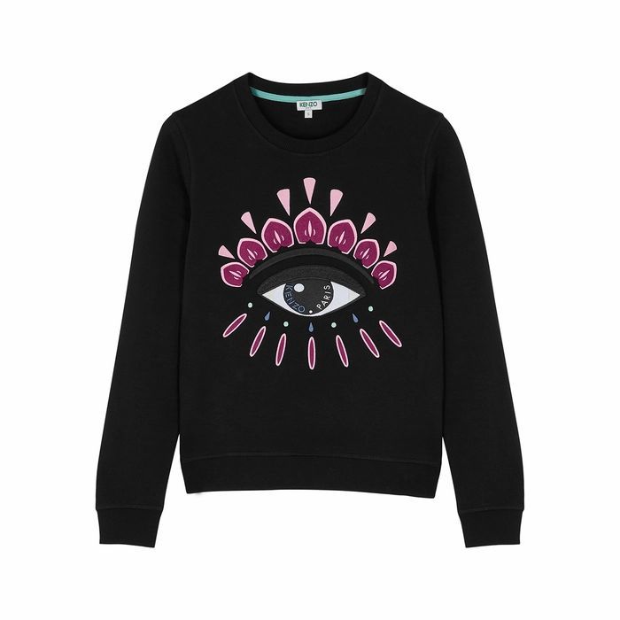 Black Eye-embroidered Cotton Sweatshirt
