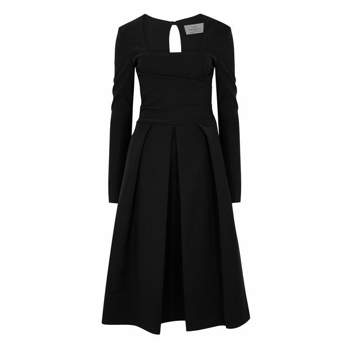Black Stretch-crepe Midi Dress