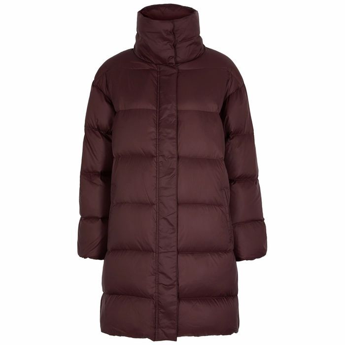 Burgundy Quilted Shell Coat