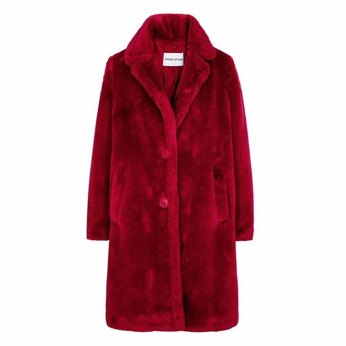 Lisen Red Faux Fur Coat