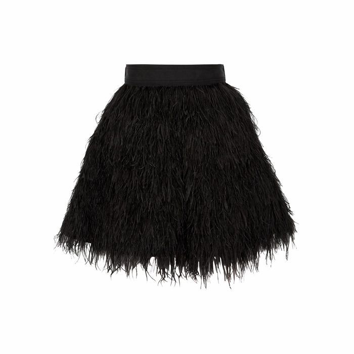 Cina Black Feather Mini Skirt