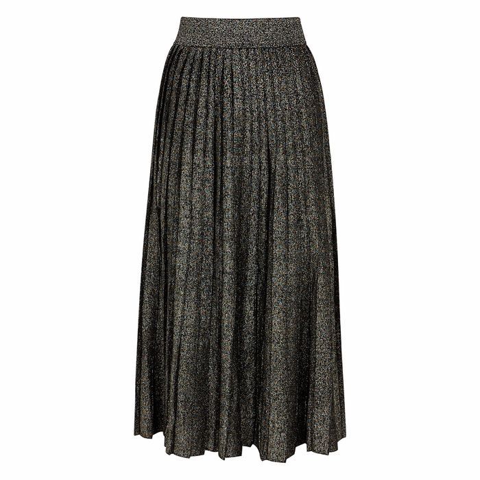 Nevada Metallic Stretch-knit Midi Skirt