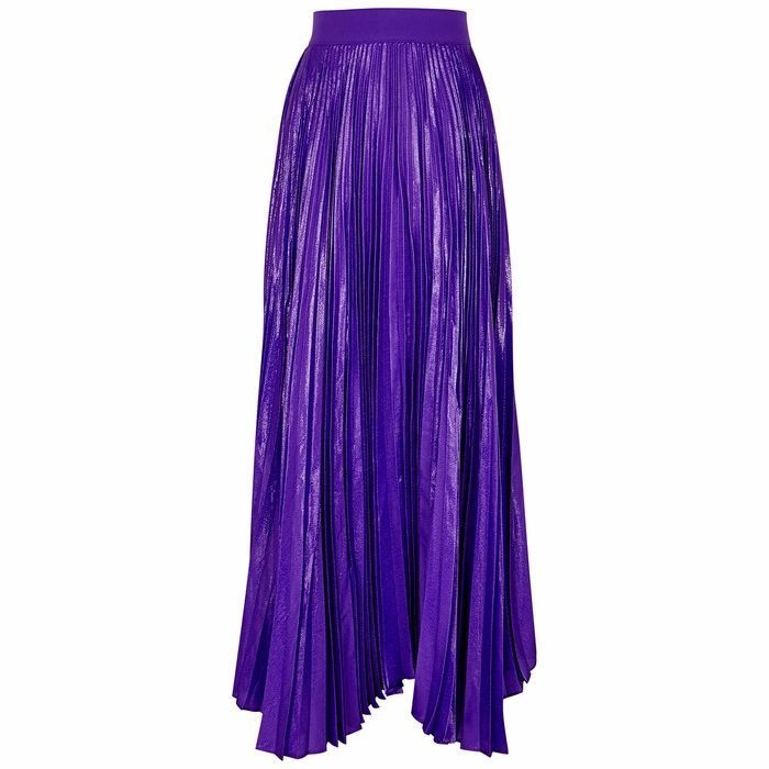 Katz Purple Silk-blend Maxi Skirt