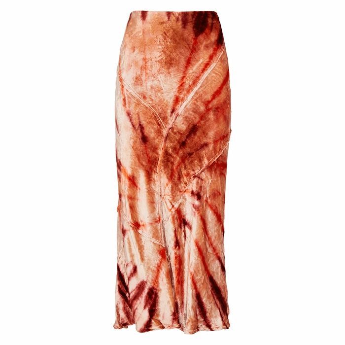 Serious Swagger Tie-dyed Velvet Midi Skirt