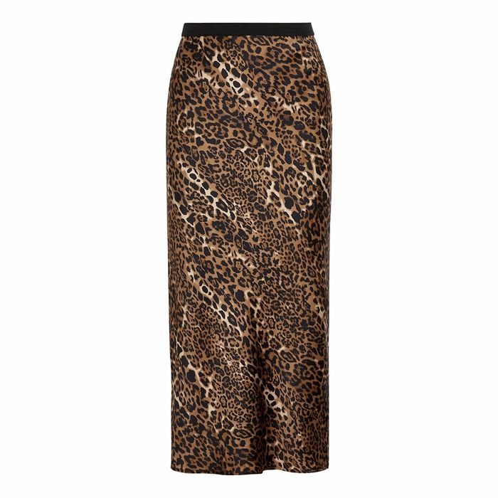 The Jessica Leopard-print Silk Midi Skirt