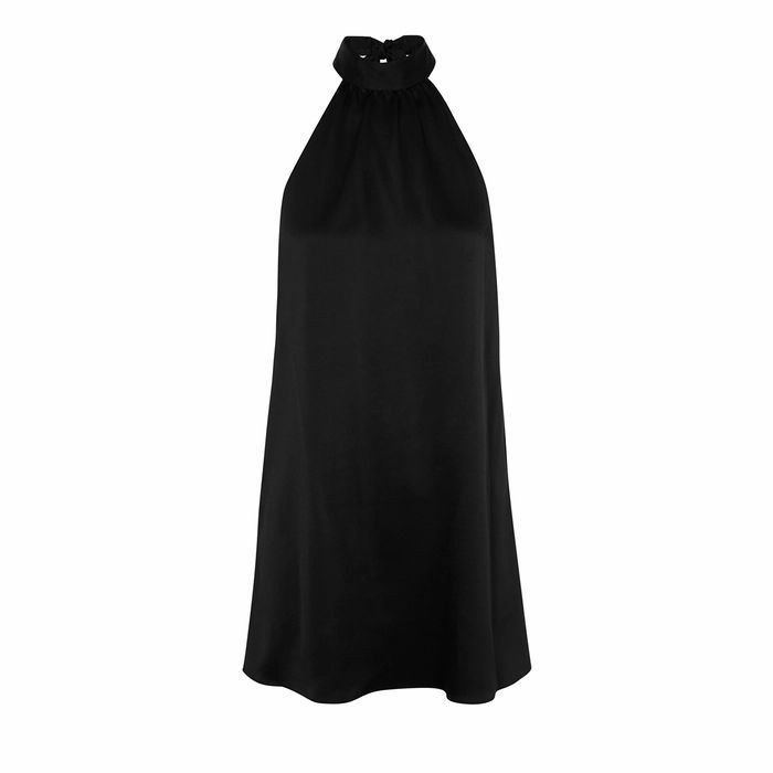 Crystal Black Satin Mini Dress