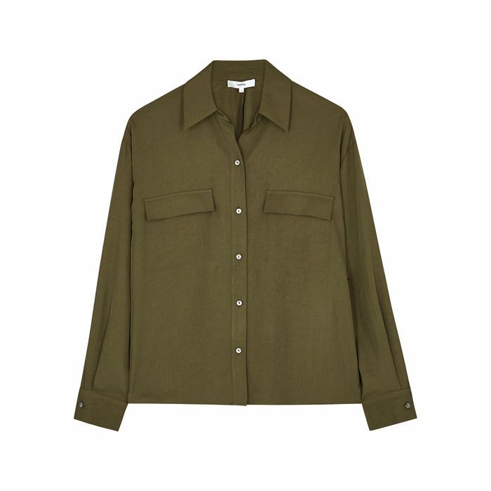 Olive Twill Blouse