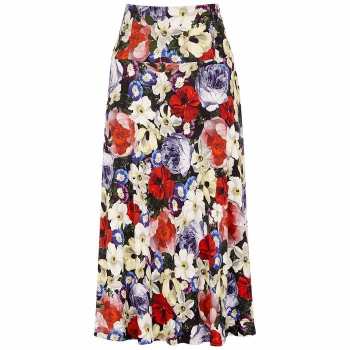 Elvin Floral-print Midi Skirt