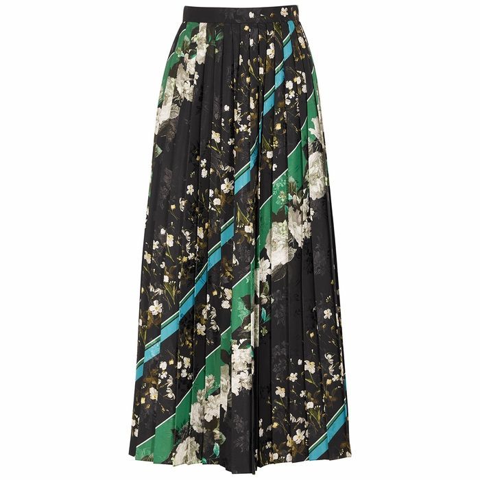 Nolana Floral-print Pleated Midi Skirt