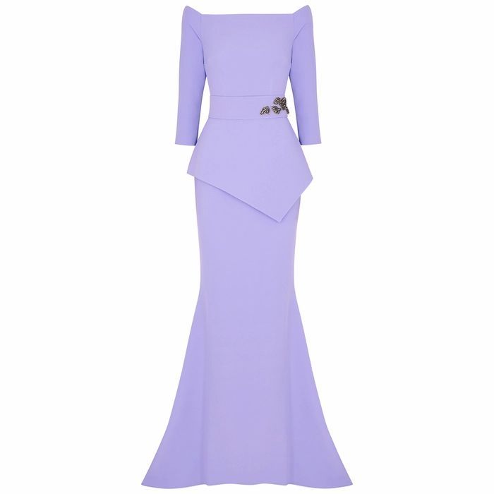 Lilac Embellished Stretch-cady Gown