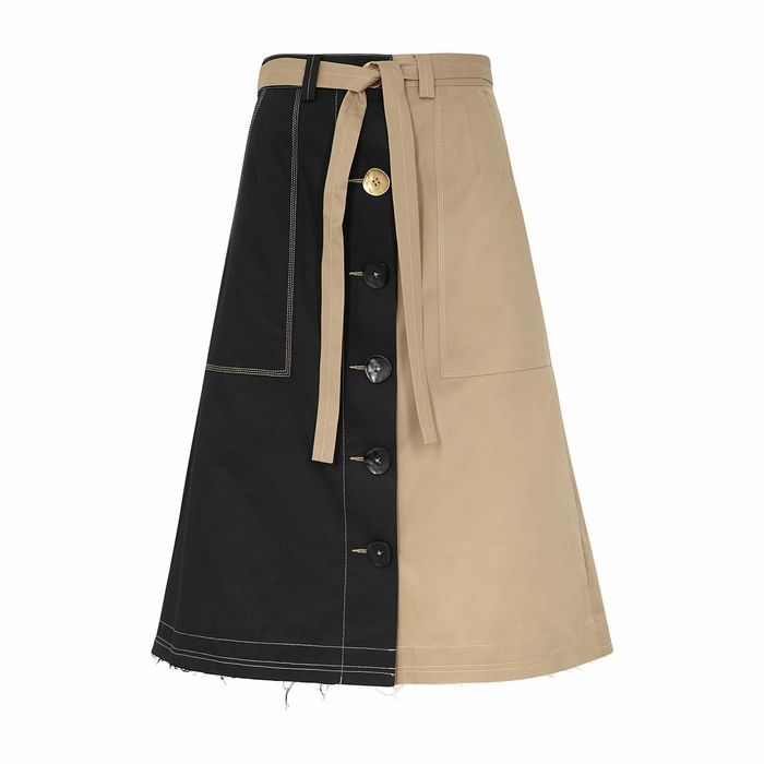 Manet Panelled Twill Midi Skirt