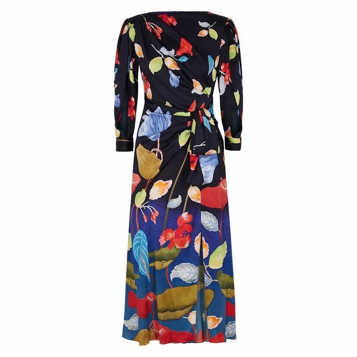 Floral-print Stretch-silk Midi Dress