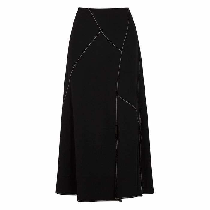 Lynn Black Panelled Midi Skirt
