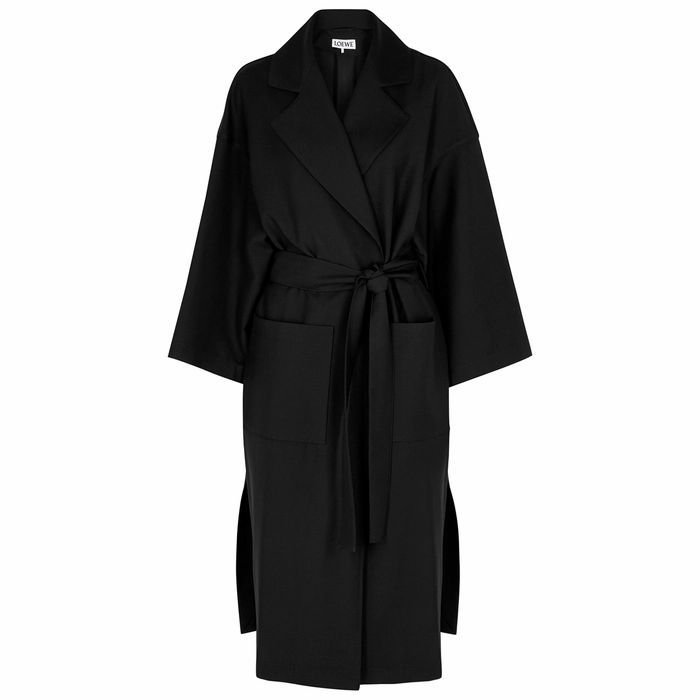 Black Oversized Wool-twill Coat