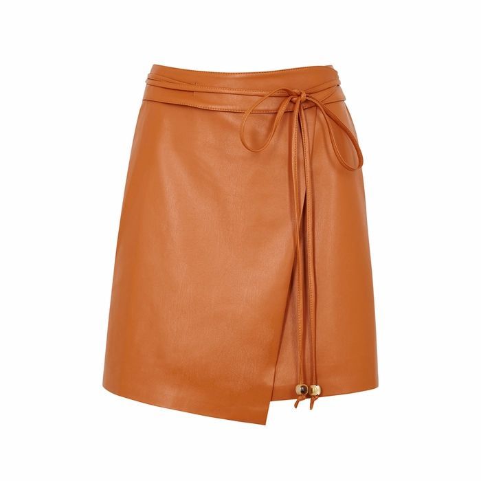 Sekoya Brown Faux Leather Skirt