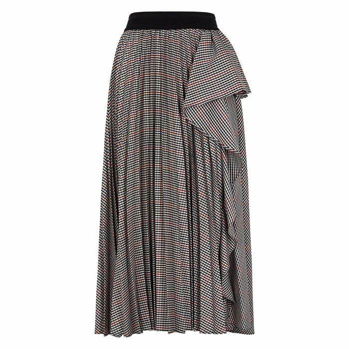 Nancy Checked Ruffle-trimmed Midi Skirt