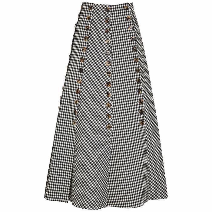 Monochrome Gingham Twill Skirt