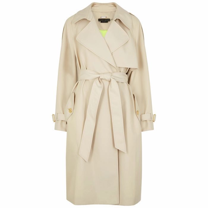 Adrien Taupe Twill Trench Coat