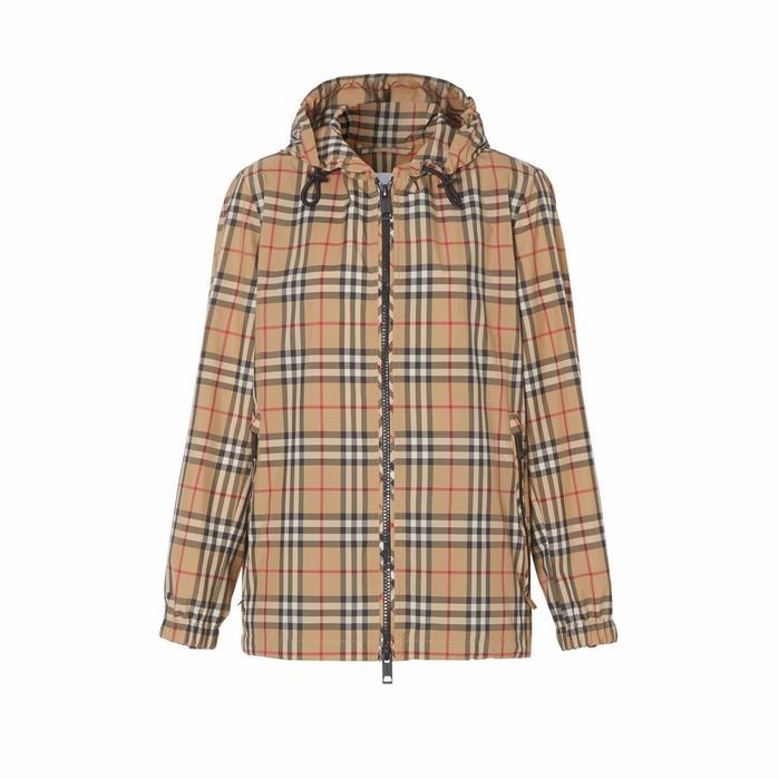 Vintage Check Recycled Polyester Hooded Jacket