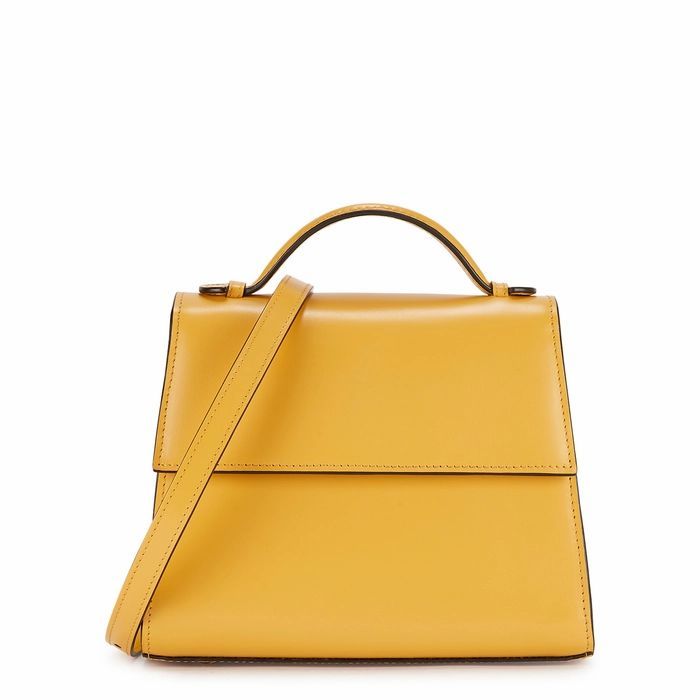 Medium Mustard Leather Top Handle Bag