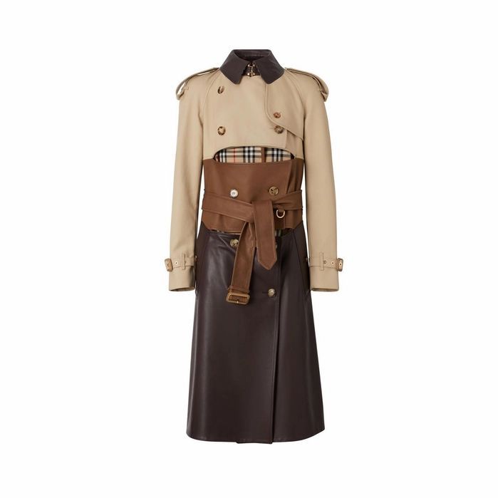 Deconstructed Cotton And Lambskin Trench Coat