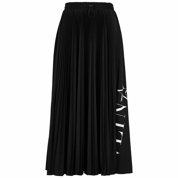 VLTNSTAR Pleated Jersey Midi Skirt
