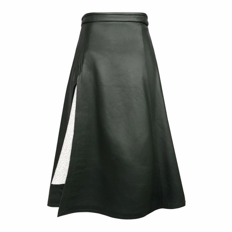 Tanya Leather Skirt Green