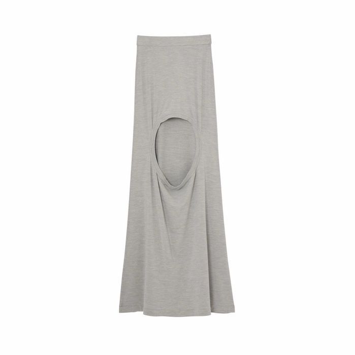Stretch Silk Jersey Step-through Skirt