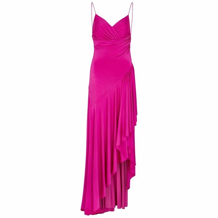 Pink Satin-jersey Maxi Dress