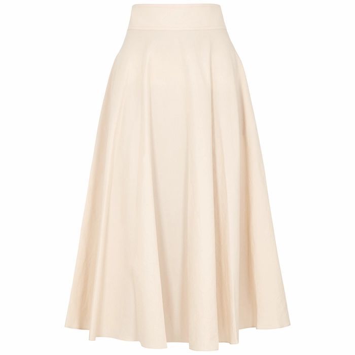 Ninette Peach Cotton Midi Skirt