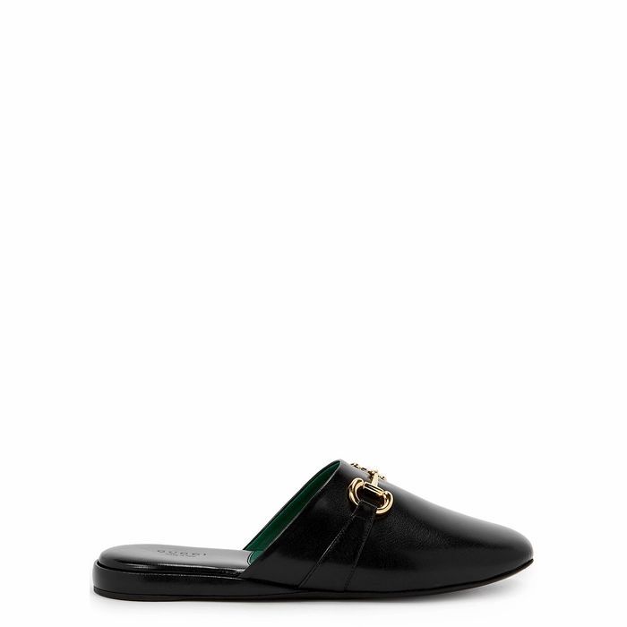 Pericle Black Leather Mules