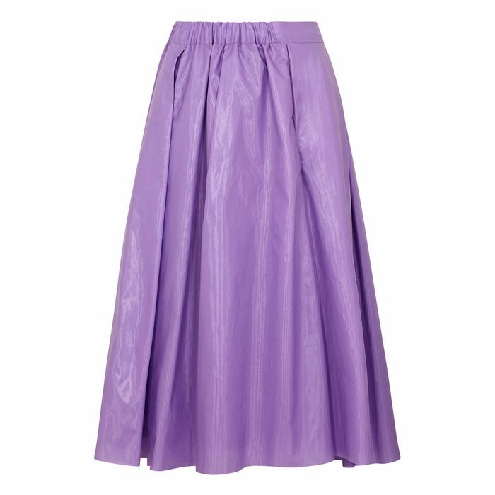 IN. NO Blair Purple Taffeta Midi Skirt