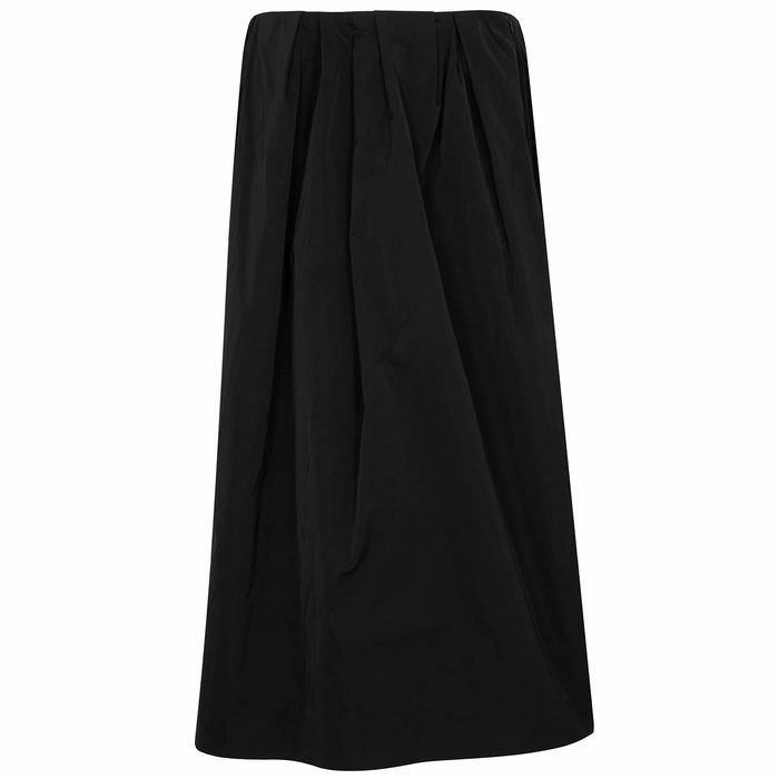 Soni Black Gathered Faille Skirt