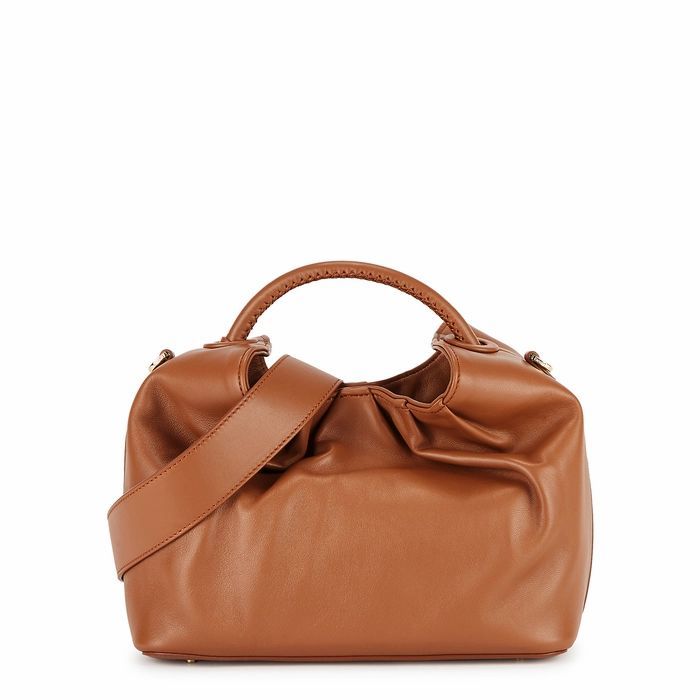 Dumpling Large Brown Leather Shoulder Bag