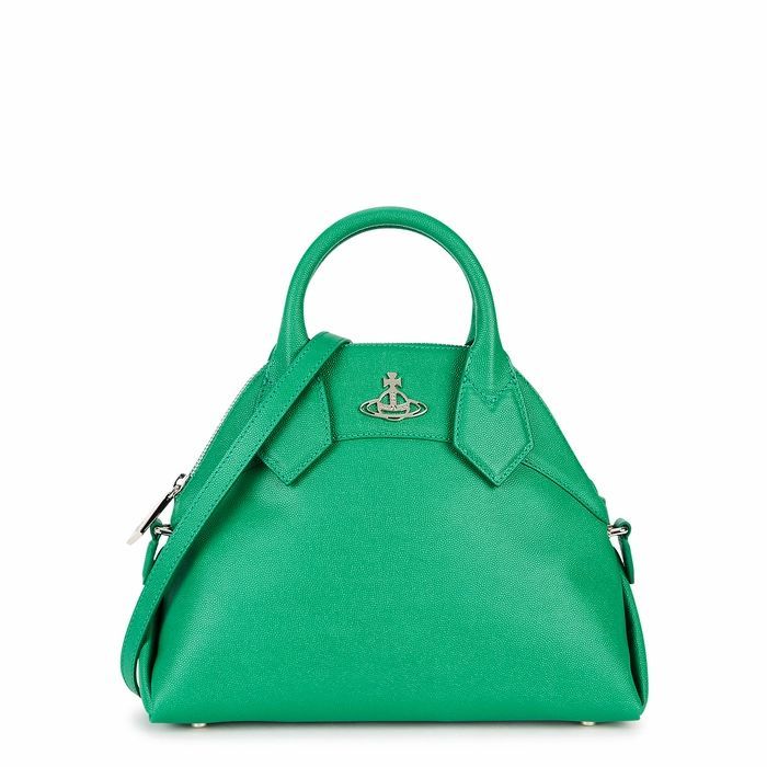 Windsor Small Green Leather Top Handle Bag