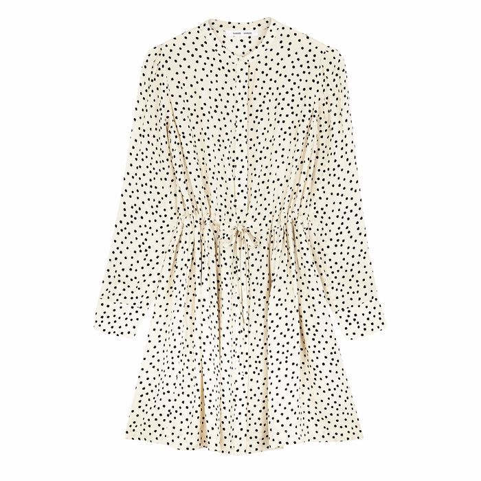 Monique Ivory Polka-dot Shirt Dress