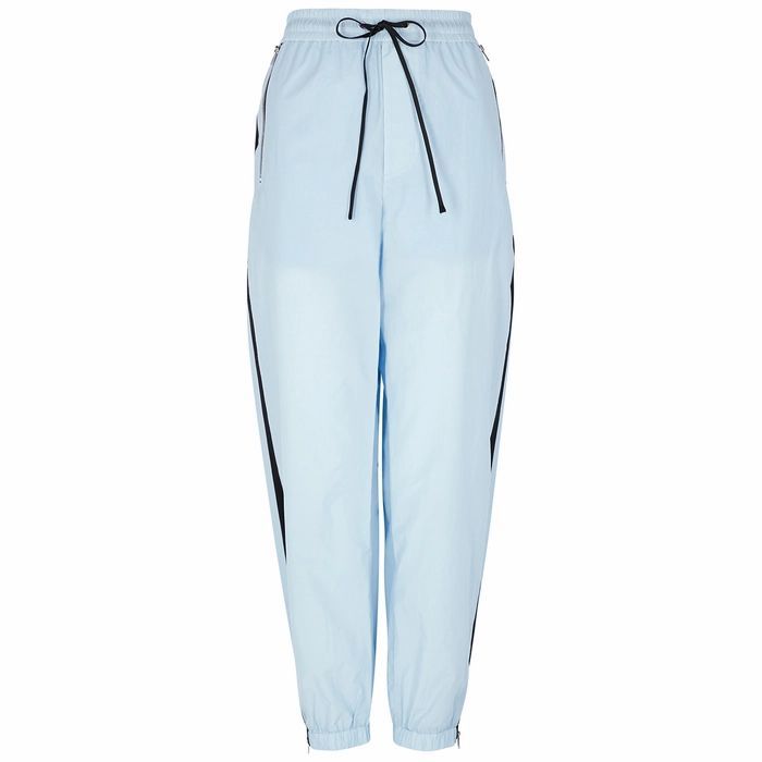 Airy Blue Striped Cotton-poplin Sweatpants