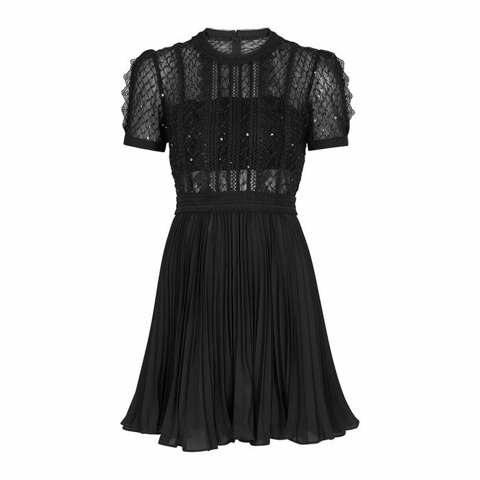 Black Sequin-embellished Mini Dress