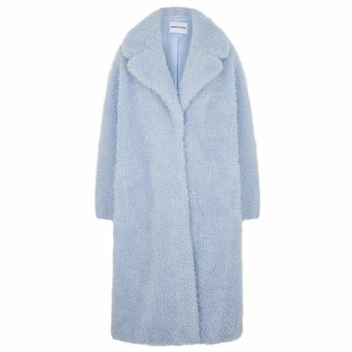 Clara Light Blue Faux Shearling Coat