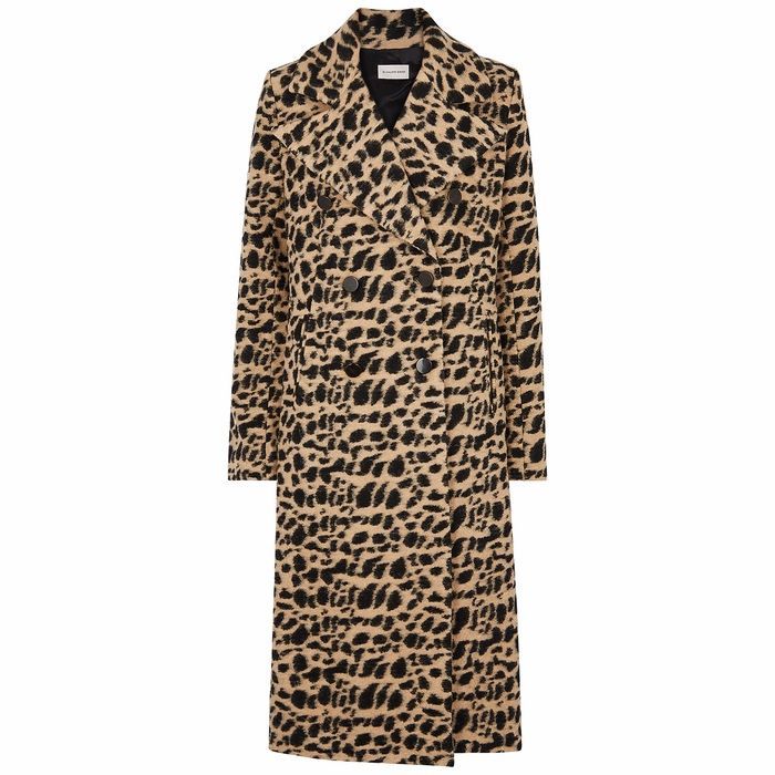 Belloa Cheetah-print Wool-blend Coat