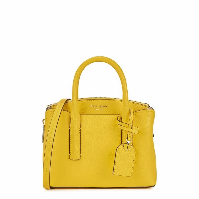 Margaux Mini Yellow Leather Top Handle Bag