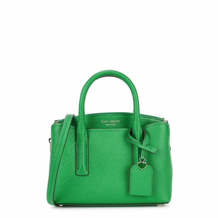 Margaux Mini Green Leather Top Handle Bag
