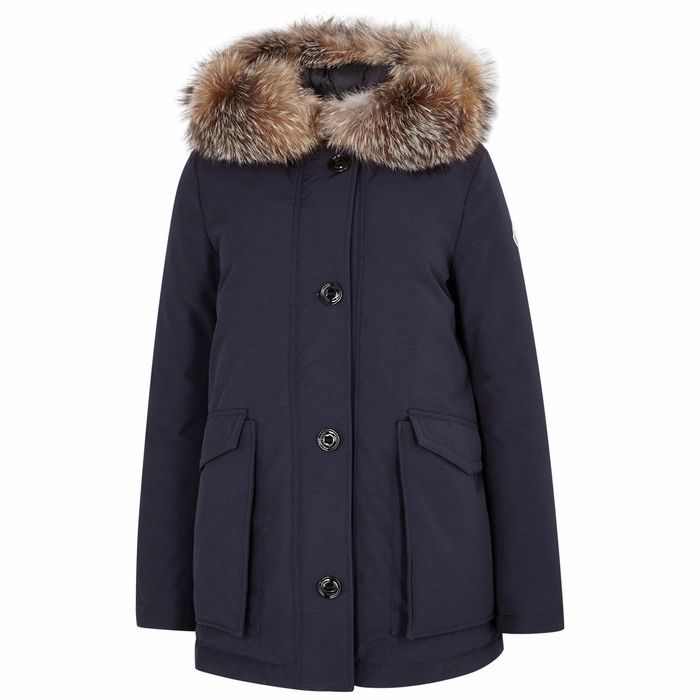 Courvite Fur-trimmed Shell Coat