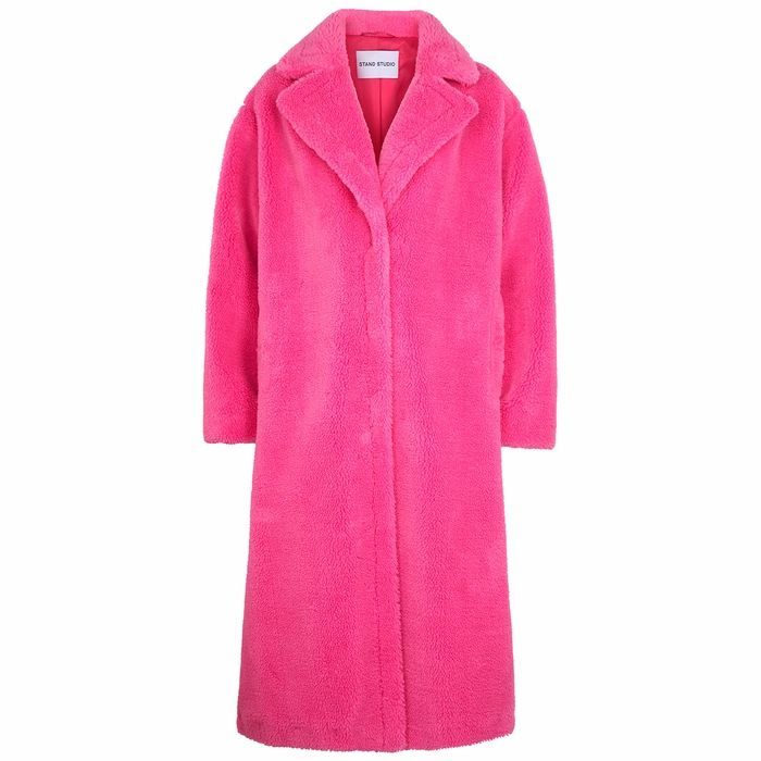Maria Pink Faux Shearling Coat