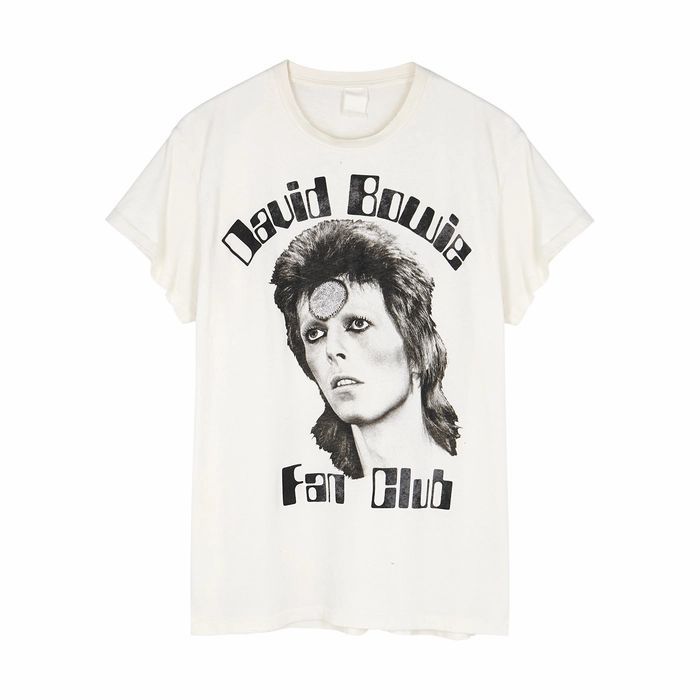 David Bowie Fan Club Printed Cotton T-shirt