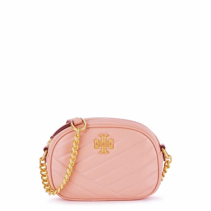 Kira Pink Quilted Leather Cross-body Bag
