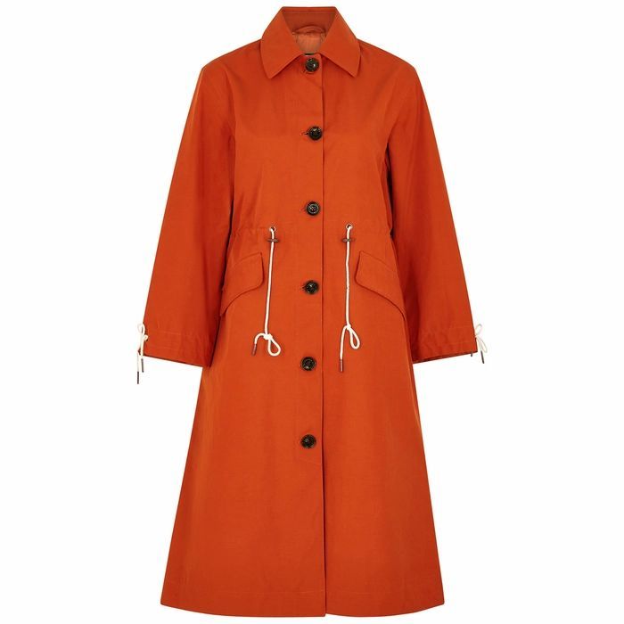 Blythe Orange Brushed-twill Coat