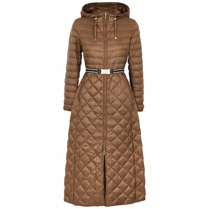Trepil Brown Quilted Shell Coat