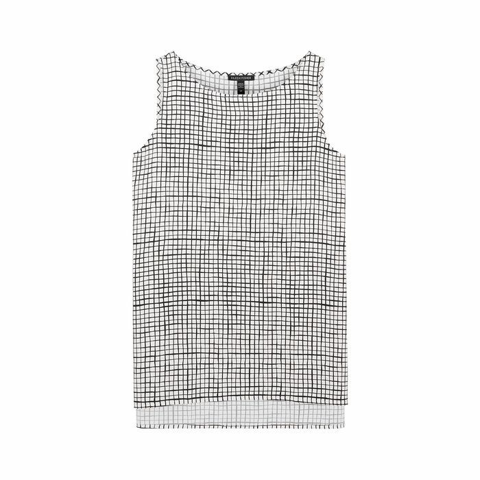 Checked Tencel-blend Top