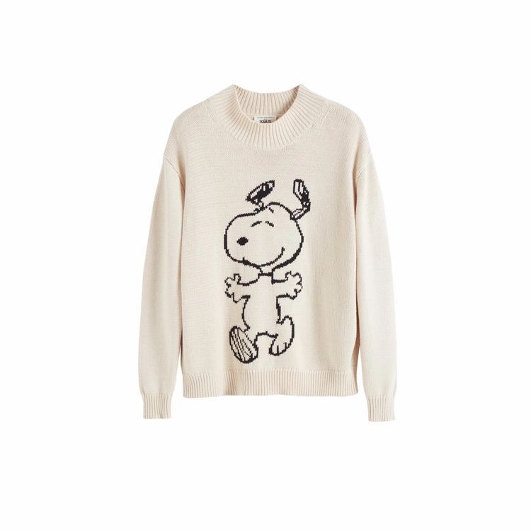 Cream Snoopy Hug Cotton Sweater